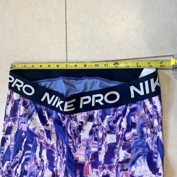 Nike Pro Tight Pants 1X Purple Women Dri-Fit Athletic Mid Rise - Picture 4 of 6